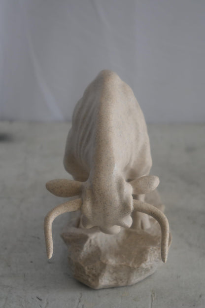 Resin Charging Bull Sculpture on Rocky Base Decor 14"x4"x9"H