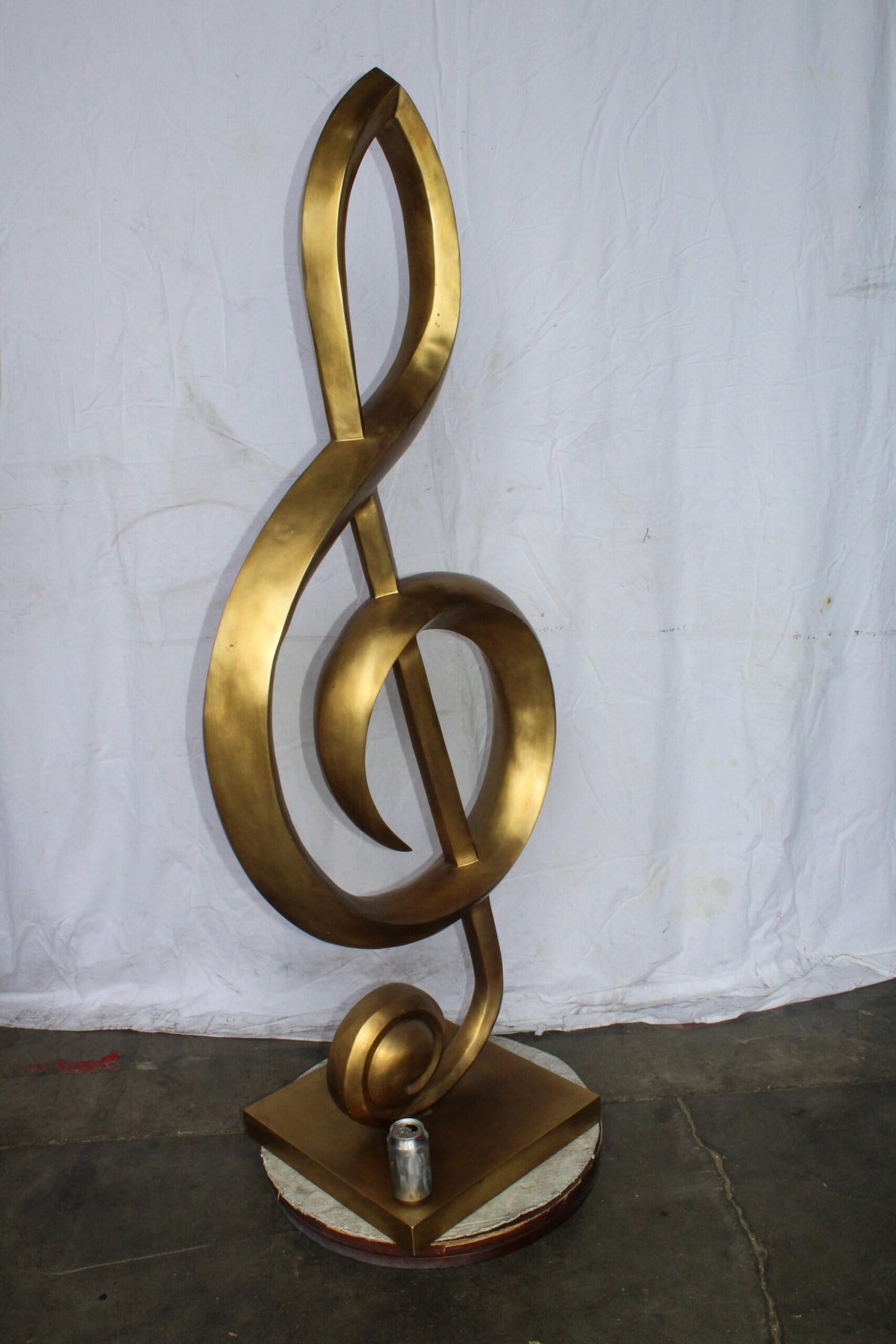 Treble Clef Music Note Giant Bronze Statue Gold Finish 27" x 18" x 67"H