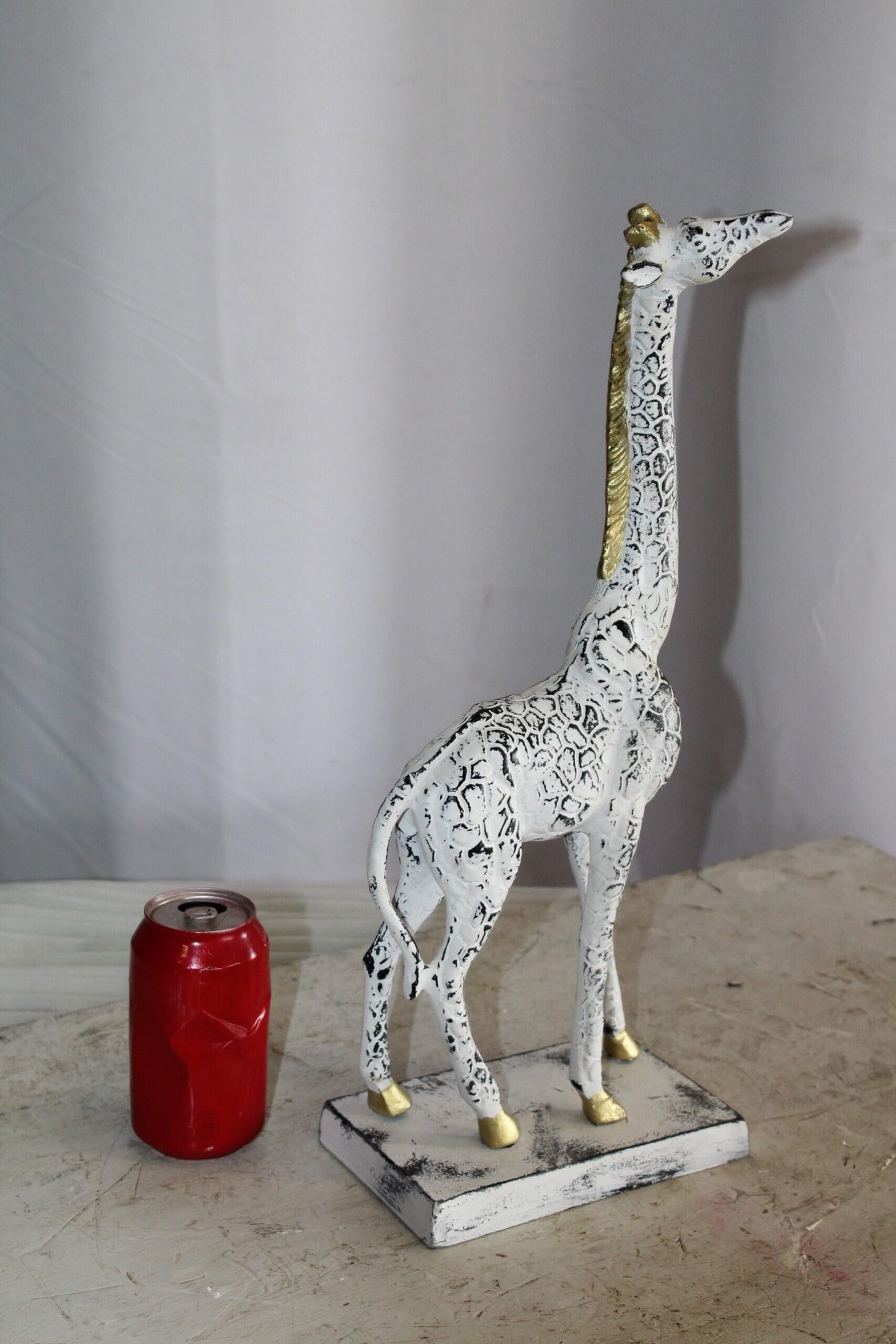 Aluminum Giraffe Sculpture Graceful Elegance in Tall Form 8" x 4" x 18"H