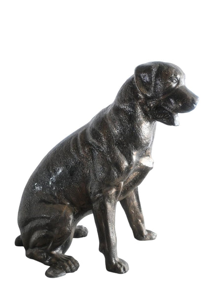 Life Size Sitting Rottweiler Handcrafted Aluminum Dog Statue 30"x14"x30"H