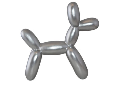 Silver Finish Balloon Dog Statue Made of Resin Size: 16" x 6" x 15"H