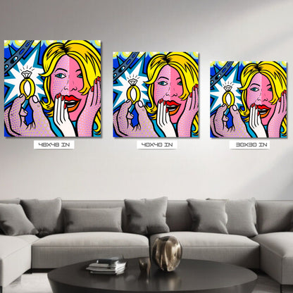 Surprise, Acrylic Painting, Stretched Canvas, Wall Art by Jozza 40" x 40" x 1"