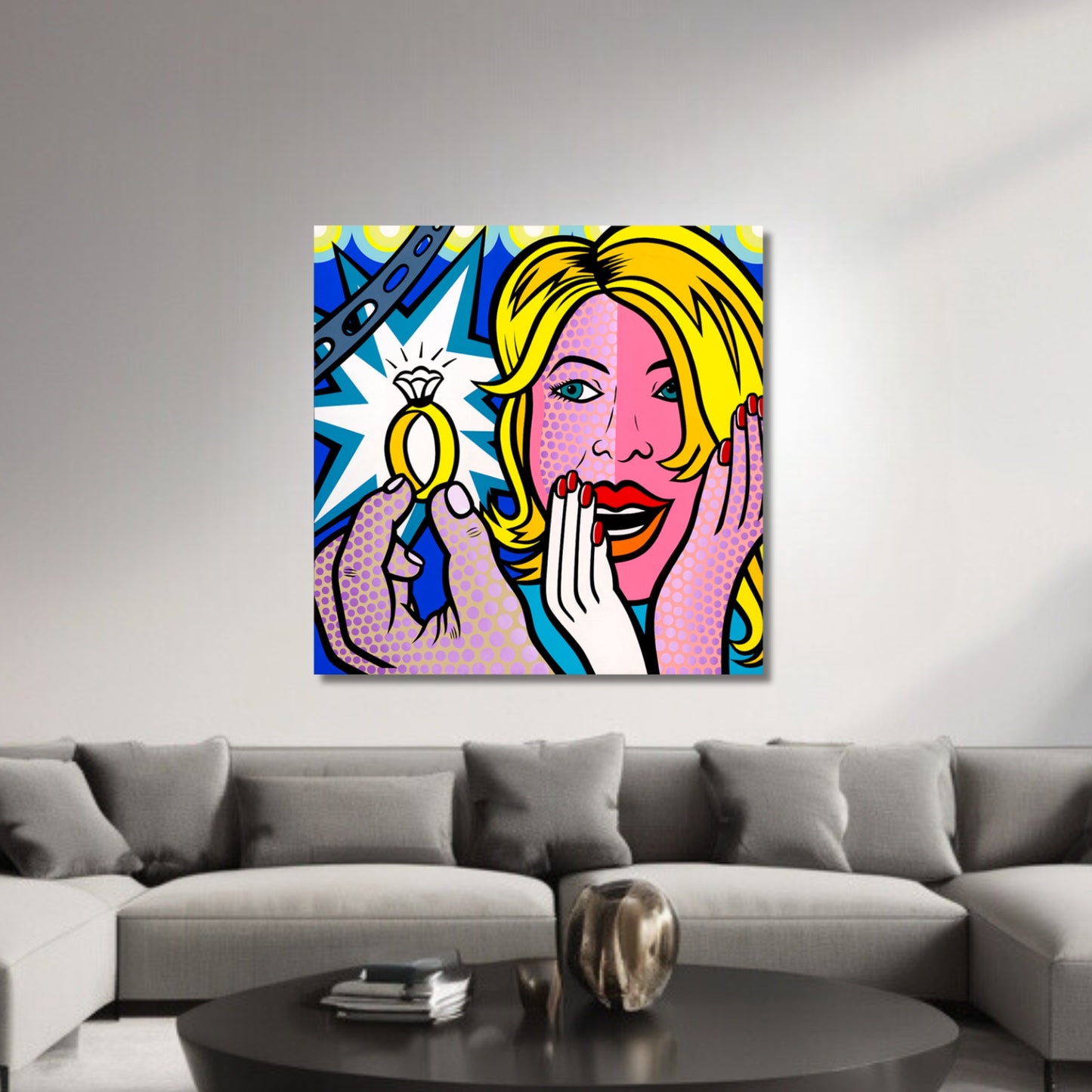 Surprise, Acrylic Painting, Stretched Canvas, Wall Art by Jozza 48" x 48" x 1"