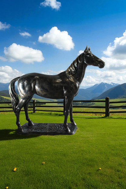 Majestic Aluminum Horse Statue Life Size Decorative Art 76" x 19" x 67"H