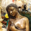 Beautiful Women Holding Drape Bronze Statue -  Size: 22"L x 18"W x 49"H.