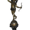 Angel on Earth Bronze Statue -  Size: 10"L x 13"W x 32"H.