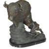 Bison Bronze Statue -  Size: 7"L x 14"W x 15"H.