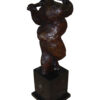 Botero style lady plays violin - Bronze Statue -  Size: 9"L x 6"W x 21.5"H.