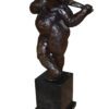 Botero style lady plays violin - Bronze Statue -  Size: 9"L x 6"W x 21.5"H.