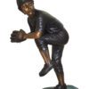 Boy plays baseball Bronze Statue -  Size: 22"L x 12"W x 36"H.