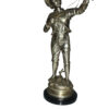 Boy with a Sling Bronze Statue -  Size: 10"L x 6.5"W x 21.5"H.