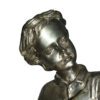 Boy with a Sling Bronze Statue -  Size: 10"L x 6.5"W x 21.5"H.