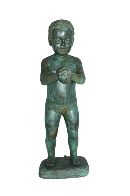 Boy with Sponge Bronze Statue -  Size: 8"L x 9"W x 22"H.