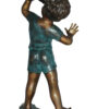 Boy with telescope Bronze Statue -  Size: 14"L x 10"W x 28"H.