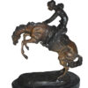 Bronco Buster by Remington Bronze Statue -  3" x 7" x 10"H.