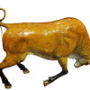 Bull Heads Down Small Bronze Statue -  Size: 24"L x 6"W x 16"H.