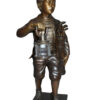 Caddy with light Bronze Statue -  Size: 19"L x 19"W x 42"H.