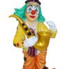 Clown Standing with Saxophone Bronze Statue -  Size: 20"L x 15"W x 36"H.