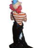 Standing clown with flowers - Bronze Statue -  Size: 21"L x 10.5"W x 38"H.