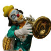 Colorful Clown Playing Instrument Bronze Statue -  Size: 18"L x 13"W x 31"H.