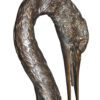 Crane head down fountain Bronze Statue -  Size: 10"L x 9"W x 44"H.