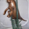 Two Large Manatees swimming Bronze Fountain Statue -  Size: 23"L x 42"W x 42"H.