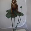 Frog on Lotus Bronze fountain Statue -  Size: 22"L x 20"W x 44"H.