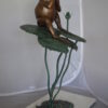 Frog on Lotus Bronze fountain Statue -  Size: 22"L x 20"W x 44"H.