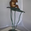 Frog on Lotus Bronze fountain Statue -  Size: 22"L x 20"W x 44"H.