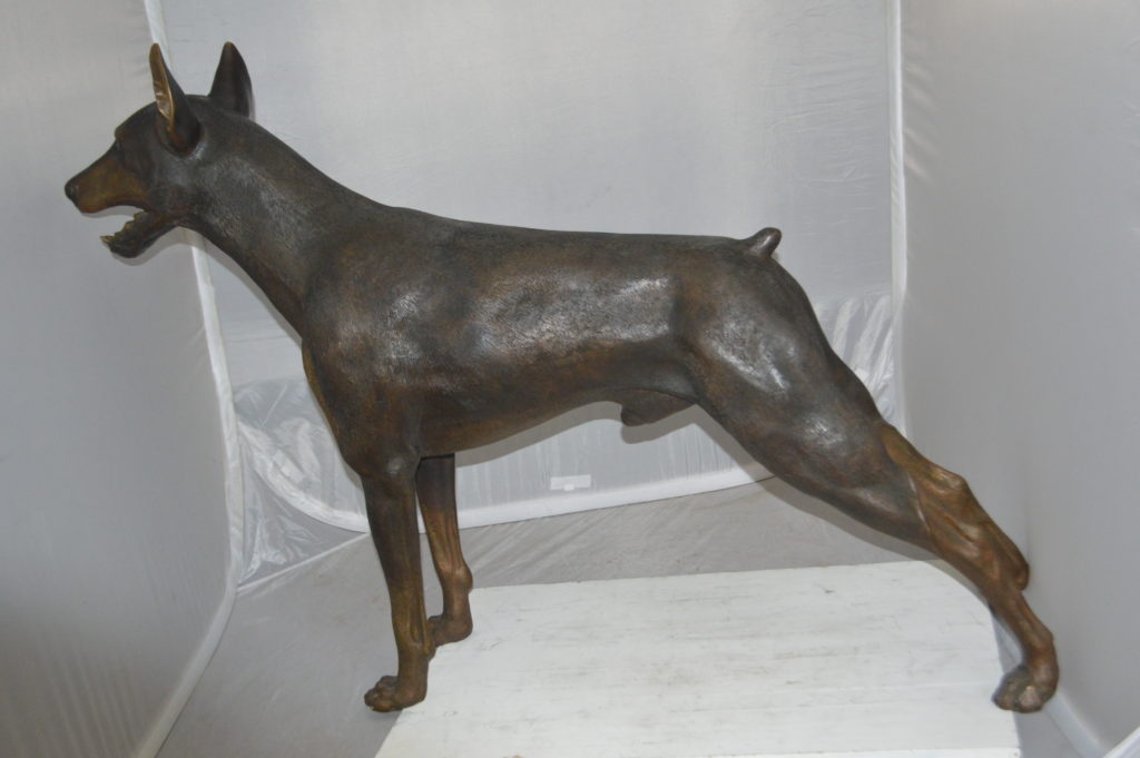 doberman head statue