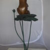 Frog on Lotus Bronze fountain Statue -  Size: 22"L x 20"W x 44"H.