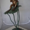 Frog on Lotus Bronze fountain Statue -  Size: 22"L x 20"W x 44"H.