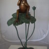 Frog on Lotus Bronze fountain Statue -  Size: 22"L x 20"W x 44"H.