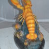 Lobster with Fish Bronze Statue -  Size: 9"L x 18"W x 16"H.