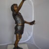 Girl - sandy, with two birds Bronze Statue -  Size: 25"L x 20"W x 42"H.