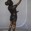 Girl - sandy, with two birds Bronze Statue -  Size: 25"L x 20"W x 42"H.