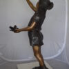 Girl - sandy, with two birds Bronze Statue -  Size: 25"L x 20"W x 42"H.