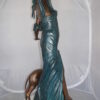 Lady With Her Dog Bronze Statue -  Size: 25"L x 22"W x 50"H.