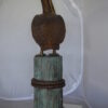 Pelican on a Stump Bronze Statue -  Size: 14"L x 38"W x 58"H.