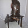 Girl Reading Letters on the Stairs Bronze Statue -  Size: 32"L x 22"W x 40"H.