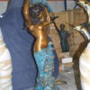 Mermaid holding a shell - large Bronze Statue -  Size: 43"L x 30"W x 76"H.