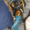 Mermaid holding a shell - large Bronze Statue -  Size: 43"L x 30"W x 76"H.