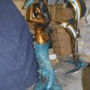 Mermaid holding a shell - large Bronze Statue -  Size: 43"L x 30"W x 76"H.