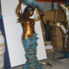 Mermaid holding a shell - large Bronze Statue -  Size: 43"L x 30"W x 76"H.