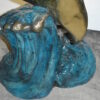 Two Dolphins Overreach Others on Waves Bronze Statue -  44"L x 23"W x 76"H.