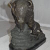 Bison Bronze Statue -  Size: 7"L x 14"W x 15"H.