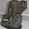 Bison Bronze Statue -  Size: 7"L x 14"W x 15"H.