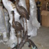 Two Herons on a three Bronze Fountain Statue -  Size: 32"L x 24"W x 67"H.