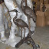 Two Herons on a three Bronze Fountain Statue -  Size: 32"L x 24"W x 67"H.