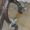 Two Herons on a three Bronze Fountain Statue -  Size: 32"L x 24"W x 67"H.